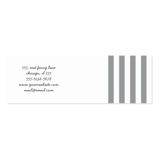 Retro Chic Artistic Lines Stripes White Gray Business Card Templates (back side)