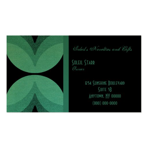 Retro Chic Business Card, Mermaid Teal (front side)