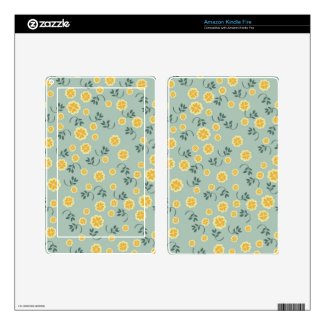 Retro chic buttercup floral flower girly pattern musicskins_skin