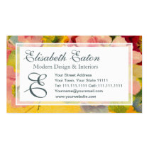 Retro Chic Elegant Pink Vintage Floral Primroses business cards
