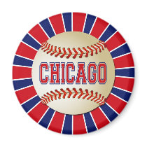 RETRO CHICAGO BASEBALL FRIDGE MAGNET
