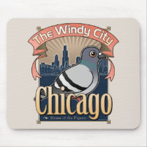 Retro Chicago Pigeon Mouse Pads