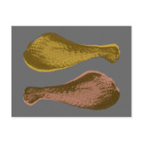 Retro Chicken Drumsticks Graphic postcards