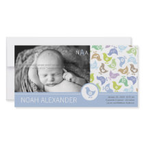 Retro Chicks Boy Birth Announcement Photo Card
