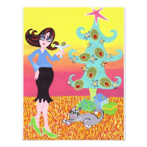 Retro Christmas and a Martini! Personalized Invite