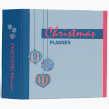 Retro Christmas Balls blue Planner Binder