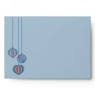 Retro Christmas Balls blue red A7 Envelope envelope