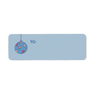Retro Christmas Balls blue Small Gift Tag label