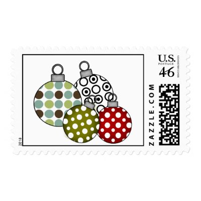 Retro Christmas Balls Postage