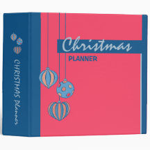Retro Christmas Balls red Planner Binder