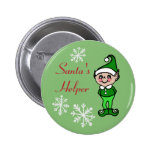 Retro Christmas Elf Button