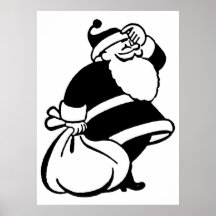 Retro Christmas Funny Santa Poster