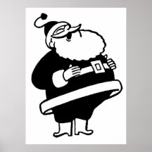 Retro Christmas Funny Santa Posters