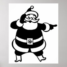 Retro Christmas Funny Santa Print