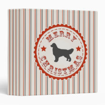 Retro Christmas Golden Retriever 3 Ring Binder