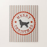 Retro Christmas Golden Retriever Jigsaw Puzzles