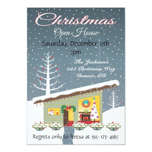 retro christmas open house invitations zazzle retro christmas open house invitations zazzle