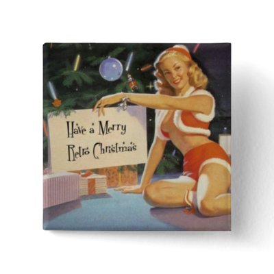 Retro Christmas Pin Up buttons