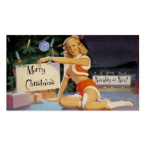 Retro Christmas Pin Up Gift Tag business cards by grnidlady Retro Christmas Pin Up Gift Tag business cards