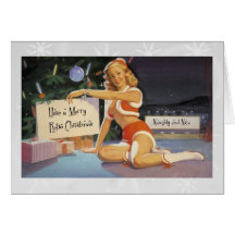 Retro Christmas Pin Up Greeting Cards