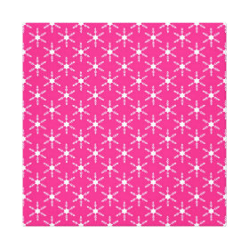 Retro Christmas Pink Snowflakes Pattern Gallery Wrap Canvas