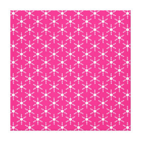 Retro Christmas Pink Snowflakes Pattern Stretched Canvas Print