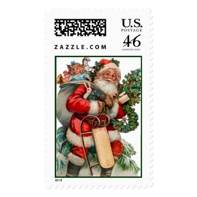 Retro Christmas Postage Stamps