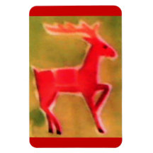 Retro Christmas Reindeer Premium Flexi Magnet