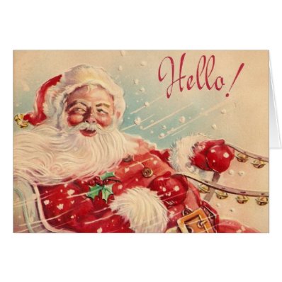 Retro Christmas Santa Greeting Card