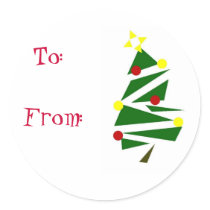 RETRO CHRISTMAS TREE GIFT TAG STICKER by ineedapeergroup RETRO CHRISTMAS TREE GIFT TAG STICKER