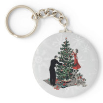 Retro Christmas Tree Key Chain