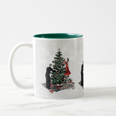 Retro Christmas Tree mugs