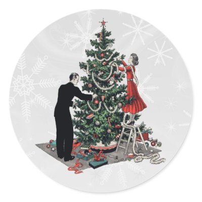 Retro Christmas Tree stickers