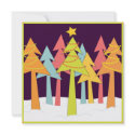 Retro Christmas Trees Holiday Party Custom Announcements