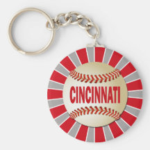 RETRO CINCINNATI BASEBALL KEYCHAIN