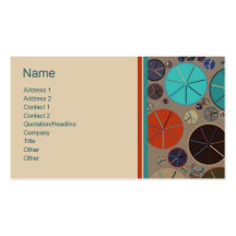 Retro Circles 2 Customizable Bordered Biz Cards Business Cards