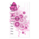 retro circles and butterfly design business cards