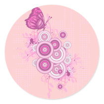 retro circles and butterfly design stickers by doonidesigns retro circles and butterfly design stickers