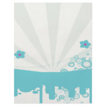 retro circles and flowers blue tans flyers