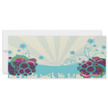 retro circles and flowers blue tans personalized invites