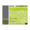 Retro Circles Blocks | Green Save Date Postcard
