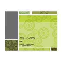 Retro Circles Blocks | Green Save Date Postcard