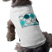 Retro Circles Blue And White Dog Shirt