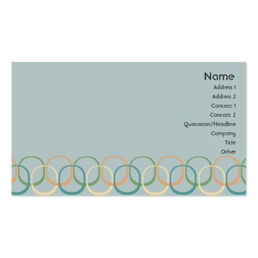 Retro Circles - Business Business Card Template (front side)