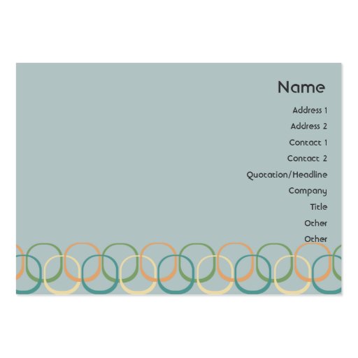 Retro Circles - Chubby Business Card Templates (front side)