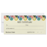 Retro Circles Gift Certificate Rack Card Template