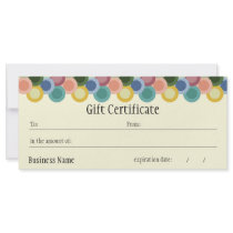 Retro Circles Gift Certificate Rack Card Template