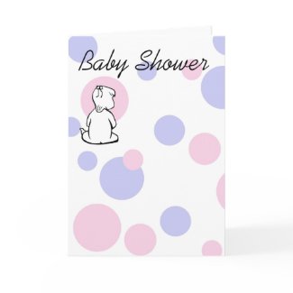 Retro Circles Girl Baby Shower Invitation card