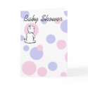 Retro Circles Girl Baby Shower Invitation cards by bwmedia Retro Circles Girl Baby Shower Invitation cards