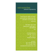 Retro Circles Green & Teal Business Rack Card rack cards by CSProfileCards Retro Circles Green & Teal Business Rack Card rack cards